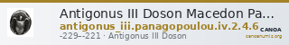 Antigonus III Doson Macedon Panagopoulou 2020 Period IV, 2.4; 6 — CANOA