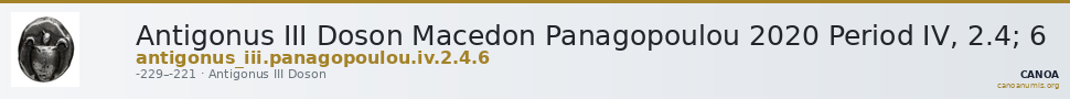Antigonus III Doson Macedon Panagopoulou 2020 Period IV, 2.4; 6 — CANOA