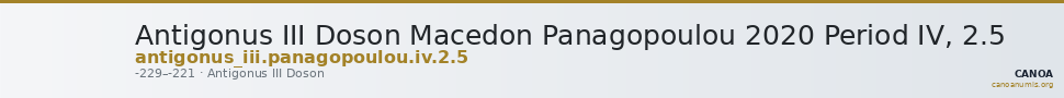 Antigonus III Doson Macedon Panagopoulou 2020 Period IV, 2.5 — CANOA