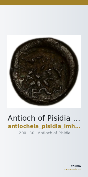 Antioch of Pisidia Imhoof-Blumer 1908 p. 141-2, 3-4 — CANOA