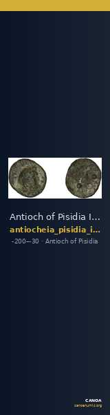 Antioch of Pisidia Imhoof-Blumer 1908 p. 142-3, 5-7 — CANOA