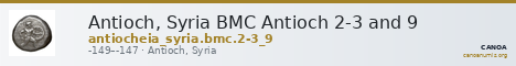 Antioch, Syria BMC Antioch 2-3 and 9 — CANOA
