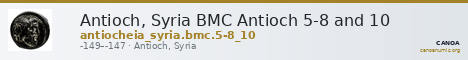Antioch, Syria BMC Antioch 5-8 and 10 — CANOA