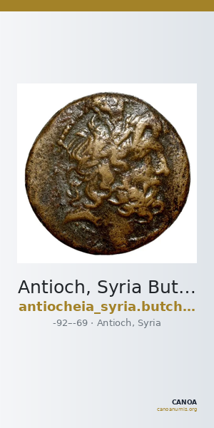 Antioch, Syria Butcher 2004 Seleucid Era a — CANOA