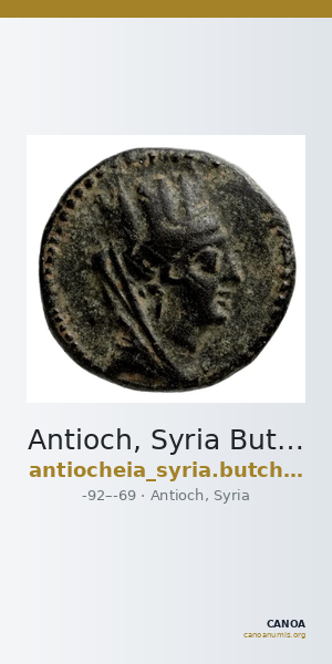 Antioch, Syria Butcher 2004 Seleucid Era b — CANOA