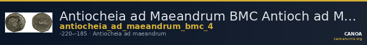 Antiocheia ad Maeandrum BMC Antioch ad Maeandrum 4 — CANOA