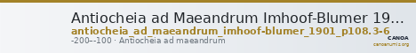 Antiocheia ad Maeandrum Imhoof-Blumer 1901-2 p. 108, 3-6 — CANOA