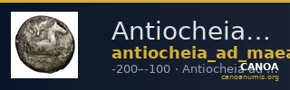 Antiocheia ad Maeandrum Imhoof-Blumer 1901-2 p. 109, 7 — CANOA