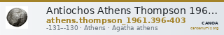 Antiochos Athens Thompson 1961 396-403 — CANOA