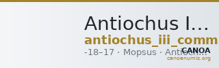 Antiochus III of Commagene Mopsus Kovacs 2016 236 — CANOA