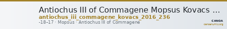 Antiochus III of Commagene Mopsus Kovacs 2016 236 — CANOA