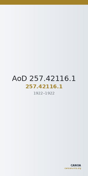 AoD 257.42116.1 — CANOA