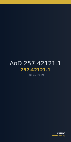 AoD 257.42121.1 — CANOA