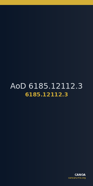 AoD 6185.12112.3 — CANOA