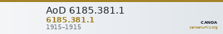 AoD 6185.381.1 — CANOA
