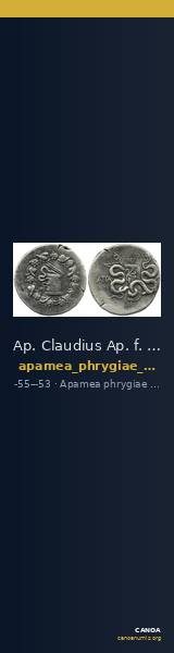 Ap. Claudius Ap. f. Pulcher, governor of Cilicia Apamea in Phrygia Metcalf 2017 IX — CANOA