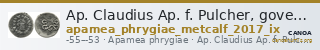Ap. Claudius Ap. f. Pulcher, governor of Cilicia Apamea in Phrygia Metcalf 2017 IX — CANOA
