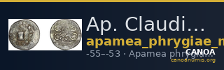 Ap. Claudius Ap. f. Pulcher, governor of Cilicia Apamea in Phrygia Metcalf 2017 VII — CANOA
