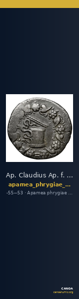 Ap. Claudius Ap. f. Pulcher, governor of Cilicia Apamea in Phrygia Metcalf 2017 VIII — CANOA