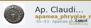 Ap. Claudius Ap. f. Pulcher, governor of Cilicia Apamea in Phrygia Metcalf 2017 VIII — CANOA