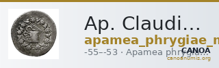 Ap. Claudius Ap. f. Pulcher, governor of Cilicia Apamea in Phrygia Metcalf 2017 X — CANOA