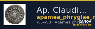 Ap. Claudius Ap. f. Pulcher, governor of Cilicia Apamea in Phrygia Metcalf 2017 X — CANOA