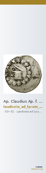 Ap. Claudius Ap. f. Pulcher, governor of Cilicia Laodiceia ad Lycum Metcalf 2017 XII — CANOA
