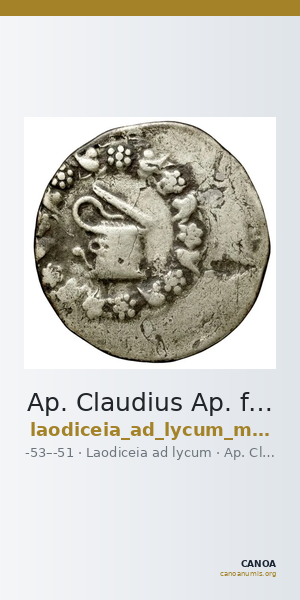 Ap. Claudius Ap. f. Pulcher, governor of Cilicia Laodiceia ad Lycum Metcalf 2017 XII — CANOA