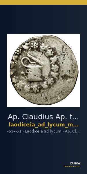 Ap. Claudius Ap. f. Pulcher, governor of Cilicia Laodiceia ad Lycum Metcalf 2017 XII — CANOA