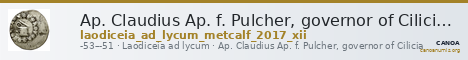 Ap. Claudius Ap. f. Pulcher, governor of Cilicia Laodiceia ad Lycum Metcalf 2017 XII — CANOA