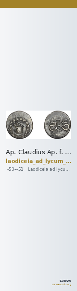 Ap. Claudius Ap. f. Pulcher, governor of Cilicia Laodiceia ad Lycum Metcalf 2017 XIV — CANOA