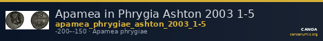 Apamea in Phrygia Ashton 2003 1-5 — CANOA