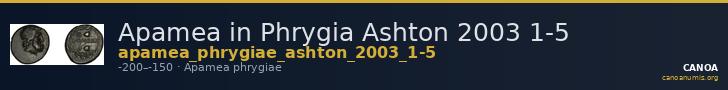 Apamea in Phrygia Ashton 2003 1-5 — CANOA