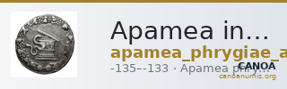 Apamea in Phrygia Ashton 2004 pl. 9, 12 — CANOA