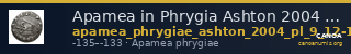 Apamea in Phrygia Ashton 2004 pl. 9, 12 — CANOA
