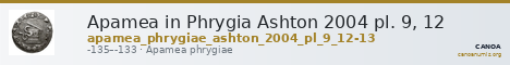Apamea in Phrygia Ashton 2004 pl. 9, 12 — CANOA