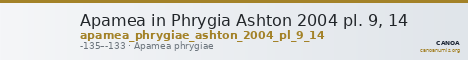 Apamea in Phrygia Ashton 2004 pl. 9, 14 — CANOA