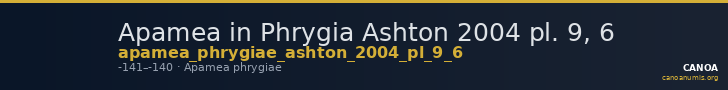 Apamea in Phrygia Ashton 2004 pl. 9, 6 — CANOA