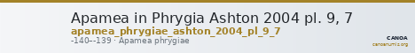 Apamea in Phrygia Ashton 2004 pl. 9, 7 — CANOA