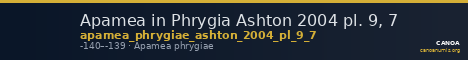 Apamea in Phrygia Ashton 2004 pl. 9, 7 — CANOA