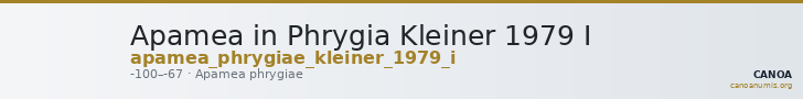 Apamea in Phrygia Kleiner 1979 I — CANOA