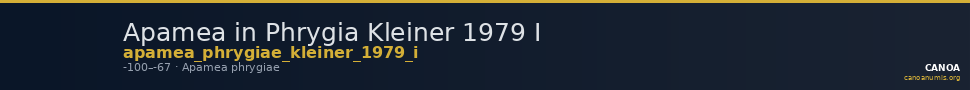 Apamea in Phrygia Kleiner 1979 I — CANOA