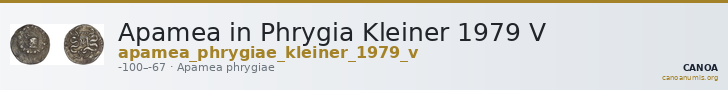 Apamea in Phrygia Kleiner 1979 V — CANOA