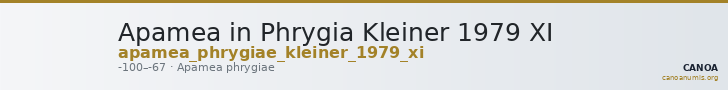 Apamea in Phrygia Kleiner 1979 XI — CANOA