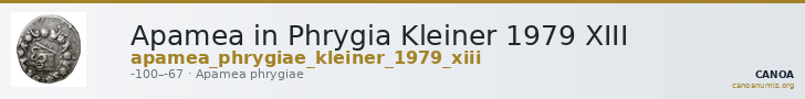 Apamea in Phrygia Kleiner 1979 XIII — CANOA