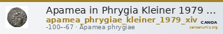 Apamea in Phrygia Kleiner 1979 XIV — CANOA