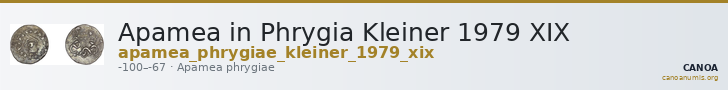 Apamea in Phrygia Kleiner 1979 XIX — CANOA