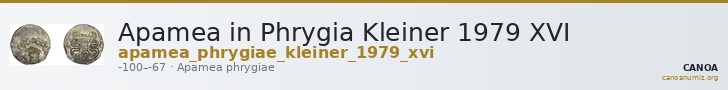 Apamea in Phrygia Kleiner 1979 XVI — CANOA