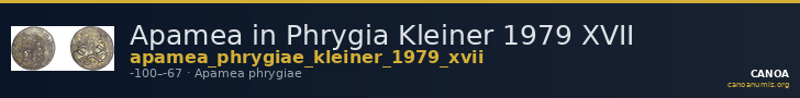 Apamea in Phrygia Kleiner 1979 XVII — CANOA