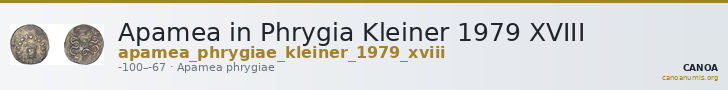 Apamea in Phrygia Kleiner 1979 XVIII — CANOA